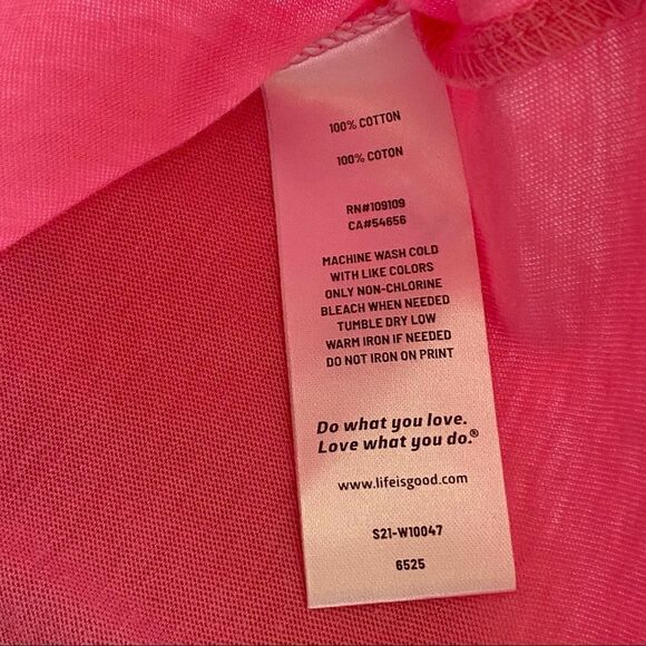 Life is good JUST ADD WATER KAYAK SHORT SLEEVE VEE | TEE PINK - Picture 5 of 7